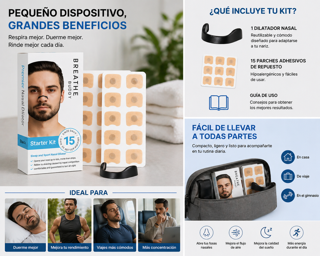 Respira Mejor en 2 Seg - Dilatador Nasal RespiraPlus Magnético