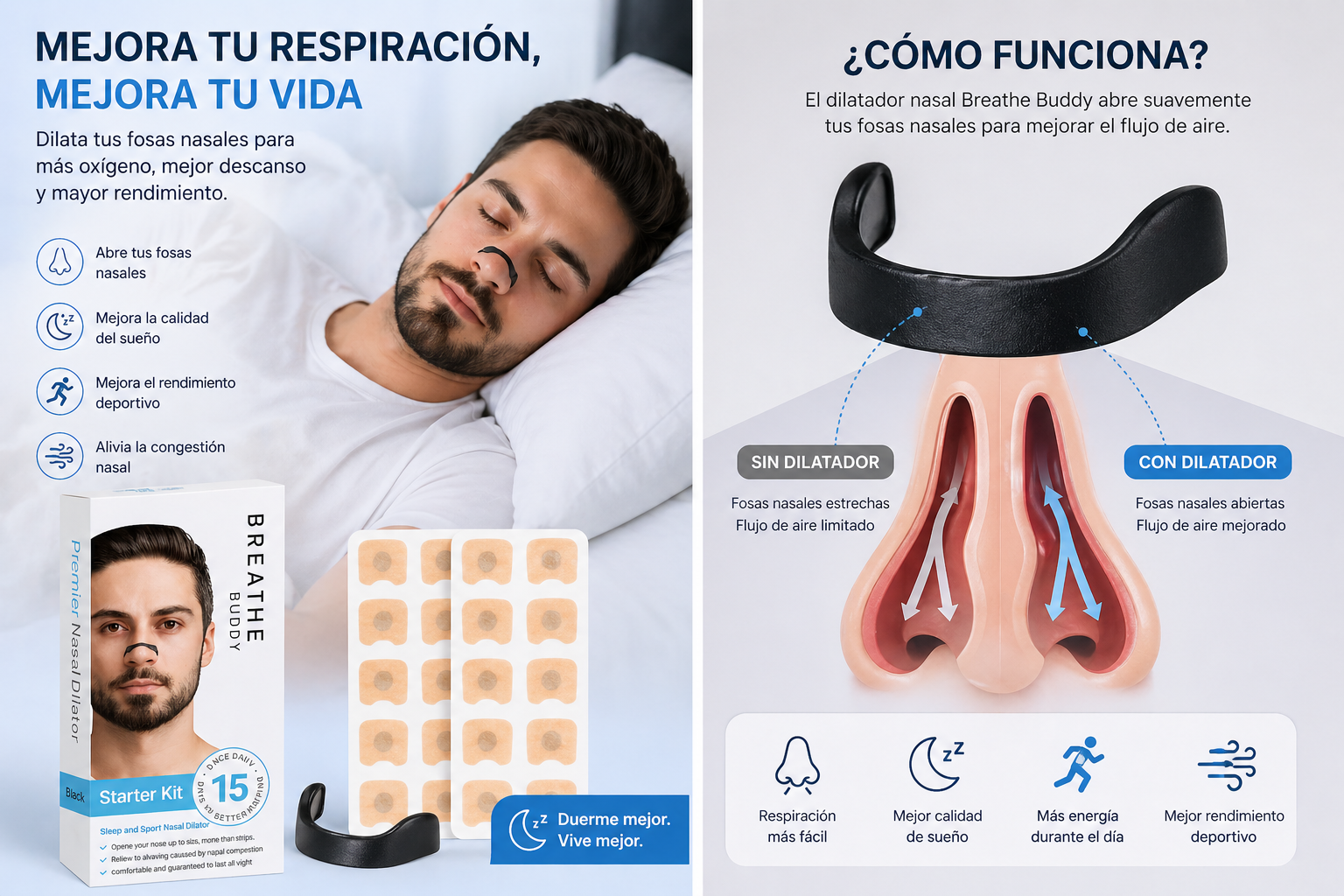 Respira Mejor en 2 Seg - Dilatador Nasal RespiraPlus Magnético